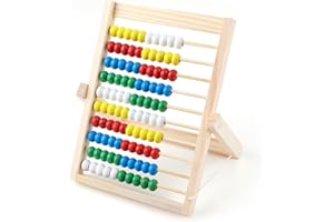 Jughigh Abacus for Kids Wooden Counting Toys with Colorful Beads Suitable for Toddlers Children Kindergarten Sensory Early Math Learning Skills Games Activities Teaching Supplies Bookshelf Decor