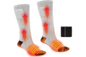 ECHDEN Heated Socks for Men Women,4000mAh Rechargeable Electric Heated Thermal Socks with Battery for Winter Foot Warmer Skiing Hiking Hunting
