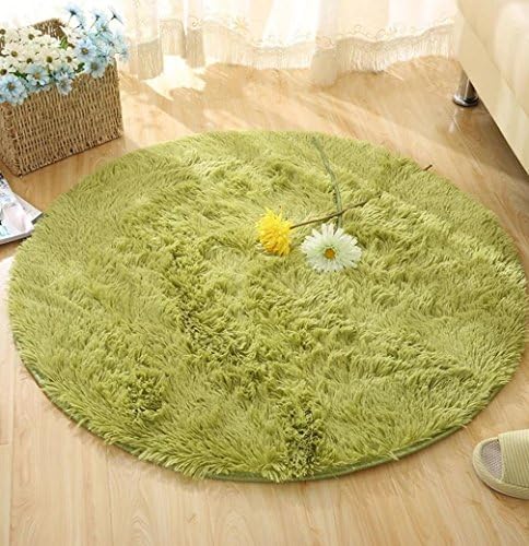 DZYZ Round Solid Color Carpet For Living Room Large Size Rugs Home Decoration , Grass green , 100*100cm