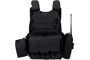 Taeku Taktische Weste, 1000D Oxford Verstellbare Assault Combat Weste mit Beutel Traning Schutz Sicherheitsweste für Trainings Jagd Spiel Arbeiten