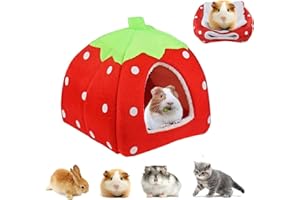 DILIREBA 21cm Casetta per Animali Domestici, Letto Porcellino d'India, Nido di Gabbia per Cincillà, Letto Animali di Piccola Taglia per Cavia, Ratto, Scoiattolo, Lucertola, Geco, Camaleonte (Rosso, S)