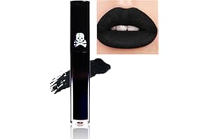 GEEWHILE Lipsticks for Women Long Lasting, Black Liquid Lipstick, Waterproof Matte Liquid Lipstick, Lightweight Moisturised Lip Gloss, Highly Pigmented Black Lipstick for Halloween Cosplay