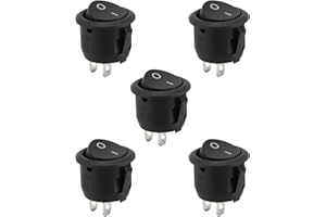 BFUZXY 5 Stück Kippschalter Schalter 12v On/Off Einrastbare mit Selbsthemmung Mini 2 Polig Wippschalter für Einbau Wohnmobil Switch Taster Modellbau Auto Boot HaushaltsgeräTe Lampenschalter Einrastbare
