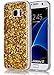 Produktbild Samsung Galaxy S7/G930F/S7 Duos Hülle Glitzer [Gold] ISENPENK Durchsichtig Samsung Galaxy S7/G930F/S7 Duos with dual-SIM Hülle Silikon Transparent,Ultra Slim TPU Liquid Glitter Glänzend Bling Fließen Flüssig Flüssigkeit,Schutzhülle Muster Handy Hülle Tasche