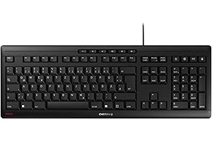 CHERRY STREAM KEYBOARD, Tastiera con filo, Layout per la Germania (QWERTZ), Battitura estremamente silenziosa, Sensazione di digitazione unica, Design piatto, Colore nero