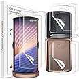 Orzero (2SET 8PCS) Compatible for Motorola Razr 5G 2020 Soft TPU Screen Protector and Back Protector (Not Glass), High Definition Anti-Scratch Bubble-Free