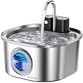 Haustier PWL-010 Otomatik Kablosuz Kedi Su Pınarı, 3.2Lt Geniş Hazne, Bataryalı, Paslanmaz &Ccedil;elik, Sens&ouml;rl&uuml;, Şarj Edilebilir, 