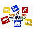 Washable Strong Plastic Stencils | Jungle Animals | Pack of 6