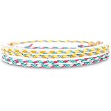 Made by Nami Surfer Fußband 2-er Set Damen & Herren - Dünnes Boho Hippie Fußkettchen geflochten- Handmade Strand Festival Acc