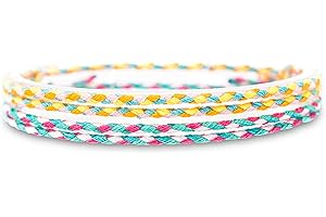 Made by Nami 2x Boho Surfer Anklet Unisex - Ankle Bracelet Set of 2 Women & Men - Handmade Beach Jewellery & Festival Accessories - Thin String Rope Anklet (Retro Set)