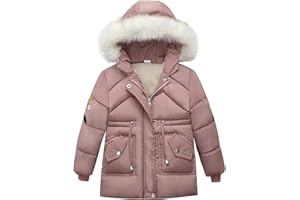 Spritumn-Home Filles Manteau D'hiver Enfants Chaud Fourrure À Capuche Blouson Manteau Enfant Garçon Fille Doudoune à Capuche - Veste à Manches Longues Sport bébé Ski Vêtement 2-7 ans