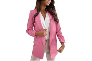 NUSGEAR 2023 Chaqueta Mujer Blazer Color sólido Traje Cardigans Delgado Manga Larga Slim Fit Primavera otoño Oficina Negocios Elegante Chaqueta Solapa Bolsillo Moda cómodo Casual Abrigo Outwear