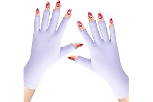 SUBAY UV Gloves for Gel Manicure, Premium UV Protection Gloves for UV/LED Gel Nail Lamp, Nail Art Skin Care Fingerless Anti UV Glove Protect Hands from UV Harm (Purple)