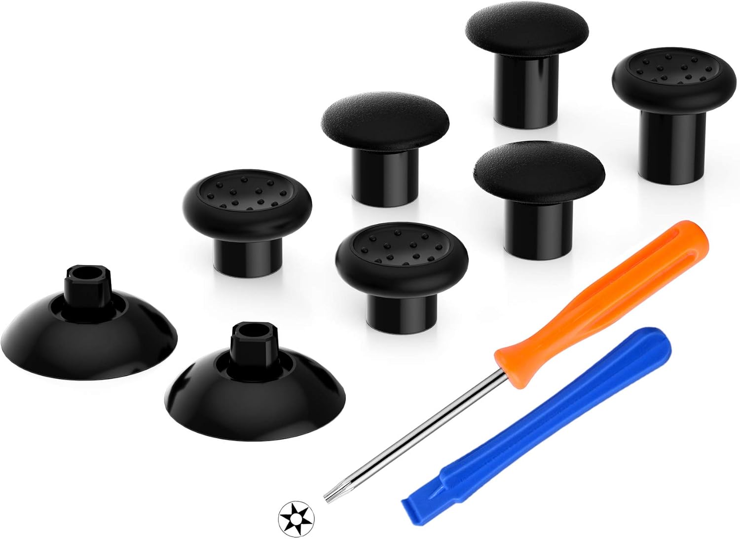 eXtremeRate ThumbsGear Joysticks Ajustables para Mando Xbox Series X S/One Elite/One S X - Joystick Ergonómico con Grip Convexo Cóncavo de 3 Alturas Thumbsticks para Xbox Control (Negro)