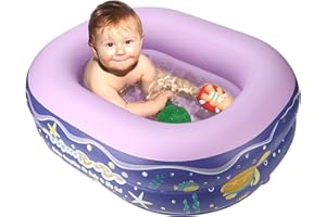 SWIMBOBO Inflatable Baby Bathtub,Helps Newborn to Toddler Tub with Air Pump for Travel (Purple, Small)