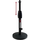 Gator, Frameworks Gfw-Mic-0601 Mikrofon Standı, &Ccedil;alışma Masası i&ccedil;in, Yuvarlak Taban Ve D&ouml;ner Kilit, Siyah