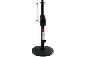 Gator Frameworks - GFW-MIC-0601 - stand da tavolo a base rotonda da 6" per microfono c/morsetto a torsione