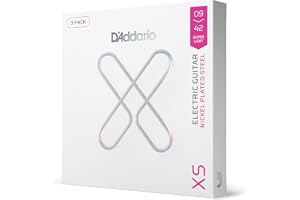 D'Addario XSE0942-3P Nickelpläterade XS-elgitarrsträngar, maximal livslängd med mjuk spelkänsla och enastående ton, för 6-strängade gitarrer, 09–42 Super Light, 3-pack