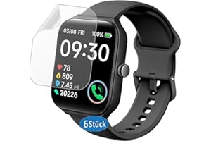 Frgnie Folia ochronna kompatybilna z TOOBUR Smartwatch 1,95" (6 sztuk) HD elastyczna folia ochronna na wyświetlacz TPU IDW16