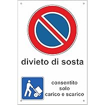 Cartello Segnaletico Divieto Di Scarico Area Videosorvegliata - Adesivo 20x31 Cm Extra Resistente