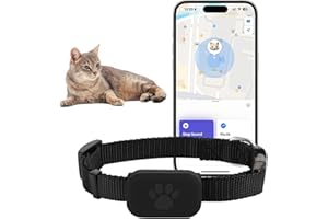 PZCC Chat Tracker, Collier GPS Chat Tracker, Aide à Localiser Votre Chat, pour chatonssans Frais mensuels, pour Apple Find (Compatible avec iOS/Android), Collier GPS Chat Tracker (Noir
