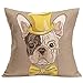 Produktbild Hund Drucken Kissenbezug CLOOM Kissenhülle 45x45 cm Sofakissen Baumwollkissen modisch Dekokissen Vintage Zierkissenbezüge Bunte Gedruckt Muster Pillowcase Schlafzimmer Dekoration Zierkissenbezüge (B)