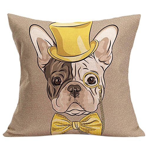 Preisvergleich Produktbild Hund Drucken Kissenbezug CLOOM Kissenhülle 45x45 cm Sofakissen Baumwollkissen modisch Dekokissen Vintage Zierkissenbezüge Bunte Gedruckt Muster Pillowcase Schlafzimmer Dekoration Zierkissenbezüge (B)