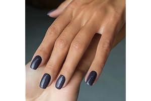 TMUT 24pcs Square False Nails Short Stick on Nails Navy Blue Press on Nails Removable Glue-on Nails Fake Nails Women Girls Nail Art Accessories