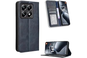 Fitudoos Handyhülle für Xiaomi 14T Pro Hülle Leder, Premium Leder Klapphülle [Kartenschlitzen] [Magnetverschluss] [Standfunktion] [Anti-Fall] [Anti-Kratzer] - Blau