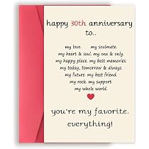 'To My Darling Wife' 30th Pearl Anniversary Card - A5 Size With Envelope