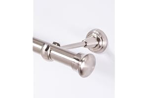 MDEKOR - Juego de 2 topes para barra de cortina, acero inoxidable, 25 mm, TYP 4