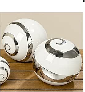 Bz Karas Lot De 2 Boules De Noël Blancargenté 15 Cm Amazon