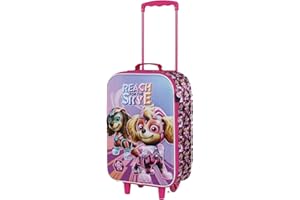 PAW PATROL Psi Patrol Mighty -Miękka Walizka na Kółkach 3D, Różowa, 17 x 33 x 52 cm, Pojemność 26 L