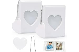 WINRIC Photocard Binder, 3 Inch Cute Kpop Photocard Holder Book Mini Photo Kpop Album, Hollow Kpop Binder Collector Book 40 Pockets Photo Card Holder with Lovely Pendant for Photo Collection