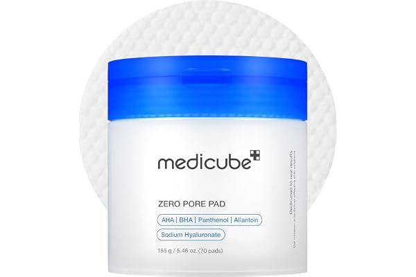 medicube Toner Pads Zero Pore Pad 2.0 | Discos Tónicos de Doble Textura para Exfoliación y Poros con AHA y BHA, Todo Tipo de Piel, Cosmética Coreana, 70 Discos