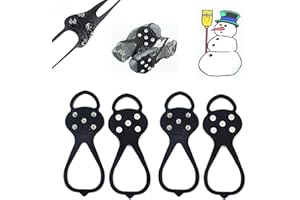 ZOOARTS Puntas antideslizantes universales, pinchos antideslizantes para zapatos, tacos de hielo con 5 tacos antideslizantes antideslizantes para hielo, pinzas de tracción para caminar, senderismo en nieve