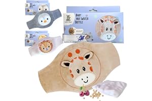 Hello Hippo – Baby Wärmegürtel aus Kirschkernen – Kirschkernkissen für Babys & Neugeborene – Gegen Koliken & Bauchschmerzen – Mikrowelle oder Ofen, Hipoallergen & Waschbar (Giraffe)