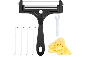 Gosknor Zestaw do Krojenia Sera, Stal Nierdzewna Regulowany Druciany Krajalnica do Sera z 8 Dodatkowymi Drutami i Kluczem Ręczny do Żywności do Masła Mozzarelli Cheddara