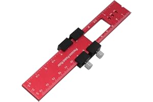 NURCIX Woodworking Ruler, 45° 90° Aluminum-alloy Woodworking Ruler With Slide Stop And Hole, 6/8/ 10in Woodworking Scriber Measuring Tool Slide Rule Inch And Metric, Carpenters Square