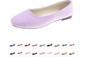 Hwalleum Women's Casual Square Toe Ballet Flats Ladies Stylish Slip On Ballerina Flats Girls Fashionable Solid Color Ballet Pumps Dolly Shoes Womens Comfy Office Driving Flat Shoes Loafers