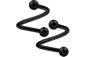 KJM FASHION 2 Stk Eloxiert Twister 1,6 mm 14g Cartilage Tragus Ohrringe