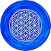 Produktbild atalantes spirit Blume des Lebens Mauspad - Dunkelblau Ø 19cm, rund - Energieuntersetzer Stirnchakra - Unterseite MousePad Lebensblume: Moosgummi, schwarz