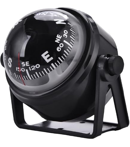 Bussola A Sfera Per Cruscotto Auto Con Ventosa, Trasparente, Compatta, Girevole 360°, Ideale Per Auto, Camper, Camion E Barche, Per Orientarsi In Viaggio