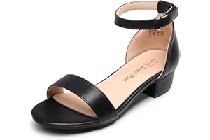 DREAM PAIRS Kids Sandales Filles avec Talon Bloc Stable Sandale Scintillante avec Nœuds Interchangeables Confortable pour Enfants SDSD2320K