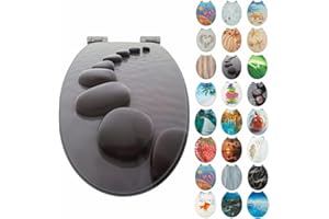 SAINOS,WC Sitz mit Absenkautomatik,Toilettendeckel aus Holz,Stabile Qualität,Einfache Reinigung