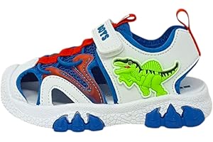 Bull Boys Sandalia de niño Dinosaurio Spinosaurio SNCL5054 Blanco