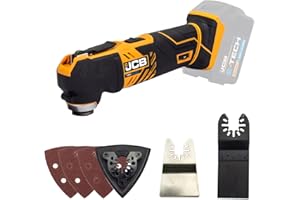 JCB 18v Cordless Multi Tool, Bare Unit, Variable Speed, Anti-Vibration & Tool Free Blade Changing, Rubber Grip - Quick Change Blade - 3 Year Warranty