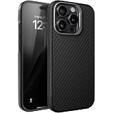 Minesk iPhone 15 Pro Max i&ccedil;in Fiber Karbon Arka Tasarımlı Metal Tuşlu ve Lens &Ccedil;er&ccedil;eveli Sararmayan ve &Ccedil;izilmeyen G&uuml;&ccedil;l&uuml; Darbe 