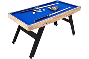 FCOUMY 4FT Pool Table, Wooden Billiard Table with 16 Balls, 2 Cues, 2 Chalks, Triangle Rack & Brush,Snooker Table Set for Kids Adults