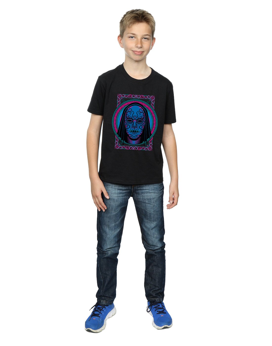 Harry-Potter-Jungen-Neon-Death-Eater-Mask-T-Shirt